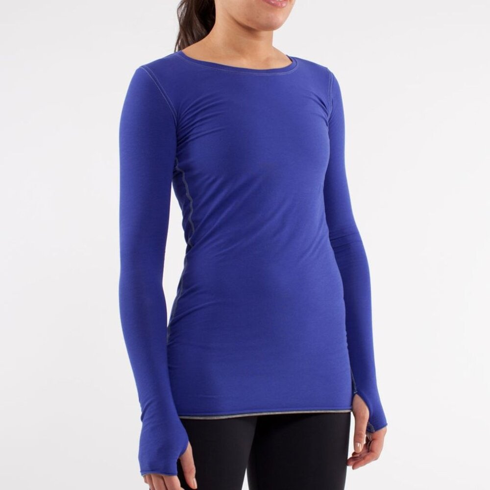 Lululemon Cabin Long Sleeve Tee II - Purple/Grey REVERSIBLE Size 6